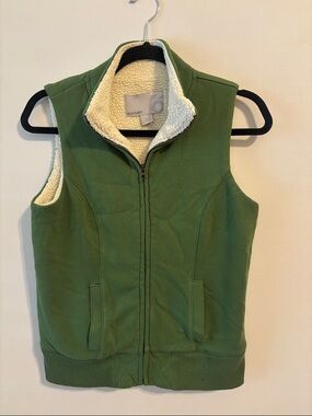 Old Navy Olive Green Sherpa-Lined Zip-Up Vest